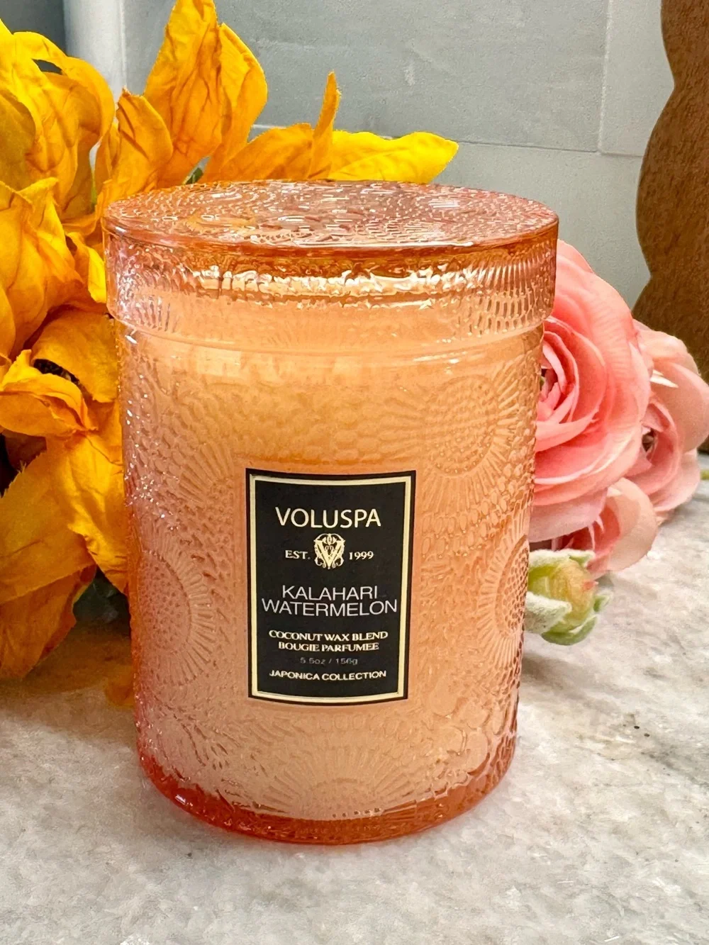 New VOLUSPA Single 1-Wick Kalahari Watermelon Candle 5.5oz - Fresh Summer Scent!